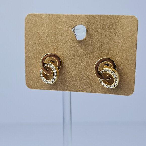 Kate Spade Marked Double Circle Stud Gold Earrings - Picture 1 of 8